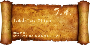 Takács Alida névjegykártya